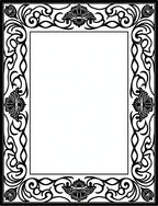 Black Ornate Floral Scroll Frame Rug