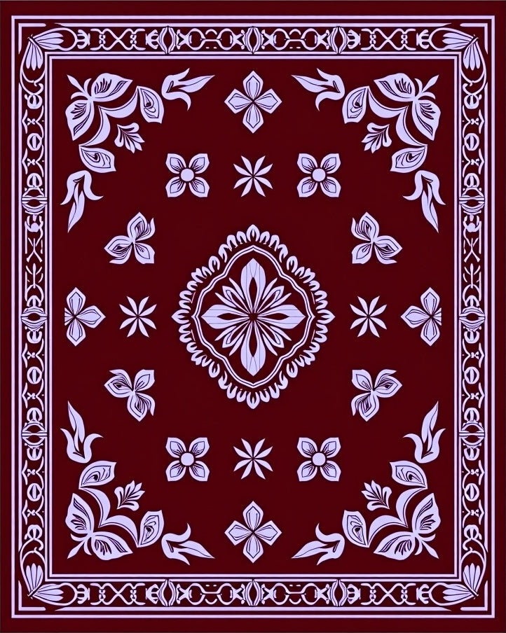Crimson Floral Laurel Medallion Rug