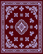 Crimson Floral Laurel Medallion Rug