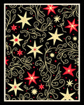 Crimson Gold Star Floral Swirl Rug