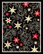 Crimson Gold Star Floral Swirl Rug
