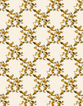 Golden Scrollwork Floral Lattice Rug