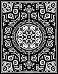Monochromatic Floral Mandala Inverted Symmetry Rug