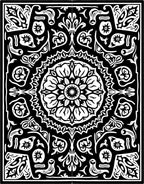 Monochromatic Floral Mandala Inverted Symmetry Rug