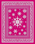 Crimson White Snowflake Winter Border Rug