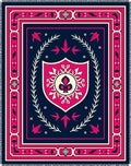 Pink Blue Cream Crested Laurel Rug