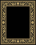 Golden Illuminated Floral Scroll Work Rug