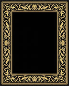Golden Illuminated Floral Scroll Work Rug