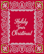 Red Festive Snowflake Border Rug