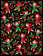 Cheerful Elves Holly Berry Garland Background Rug