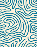 Teal Abstract Wavy Lines Rug