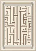 Geometric Brown Maze Linear Rug