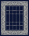 Navy Ivory Intricate Border Geometric Field Rug