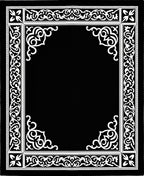 Elegant Black White Scroll Border Rug