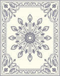 Cream Gray Floral Medallion Border Rug