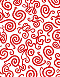 Bold Red Whimsical Swirl Rug