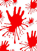 Crimson Splatter Handprint Splash Rug