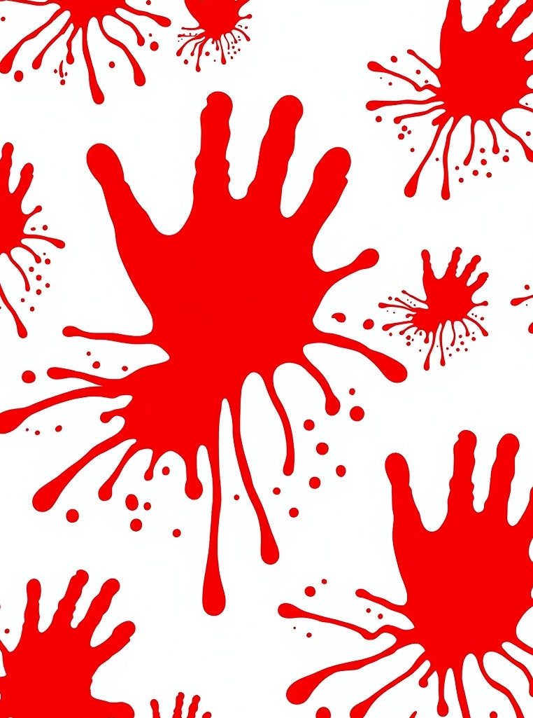 Crimson Splatter Handprint Splash Rug