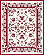 Deep Red Vine Starburst Frame Rug