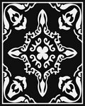 Black White Filigree Quatrefoil medallion Rug