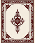 Ornate Burgundy Floral Medallion Rug