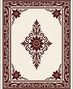 Ornate Burgundy Floral Medallion Rug