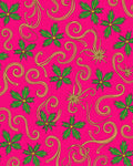 Vibrant Pink Leaf Swirl Medley Rug