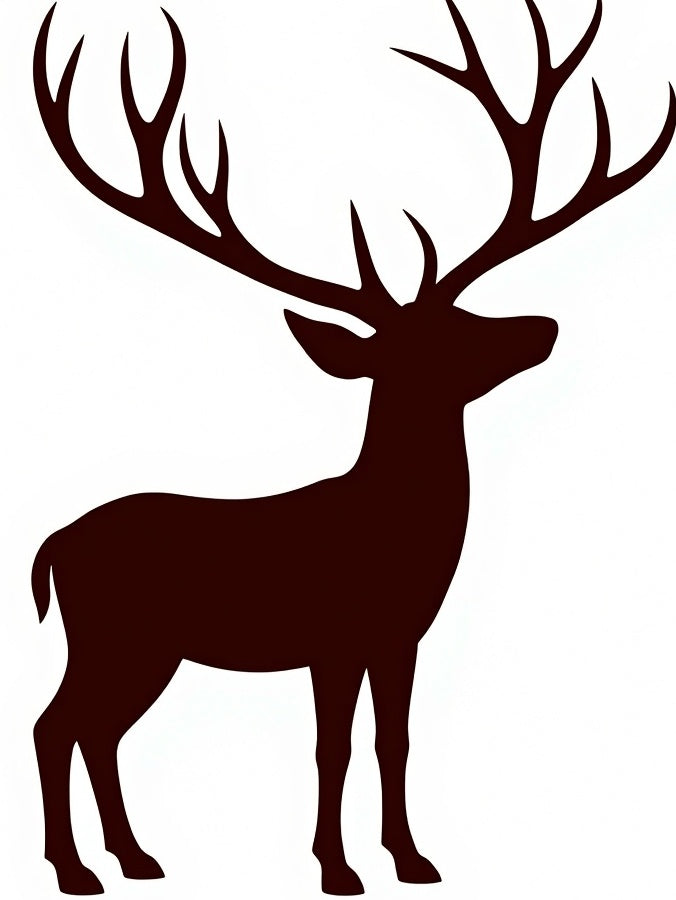 Majestic Brown Stag Silhouette Rug