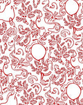 Red Floral Scrollwork Vine Rug