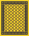 Golden Yellow Hexagonal Lattice Border Rug