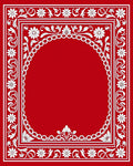 Crimson Floral Arch Traditional Rug