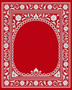 Crimson Floral Arch Traditional Rug