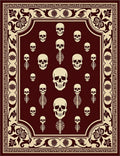 Gothic Skull Bone Medallion Rug