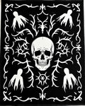Gothic Black White Skull Ghost Art Rug
