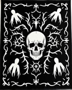 Gothic Black White Skull Ghost Art Rug