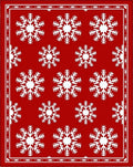Crimson White Snowflake Seasonal Accent Rug