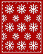 Crimson White Snowflake Seasonal Accent Rug