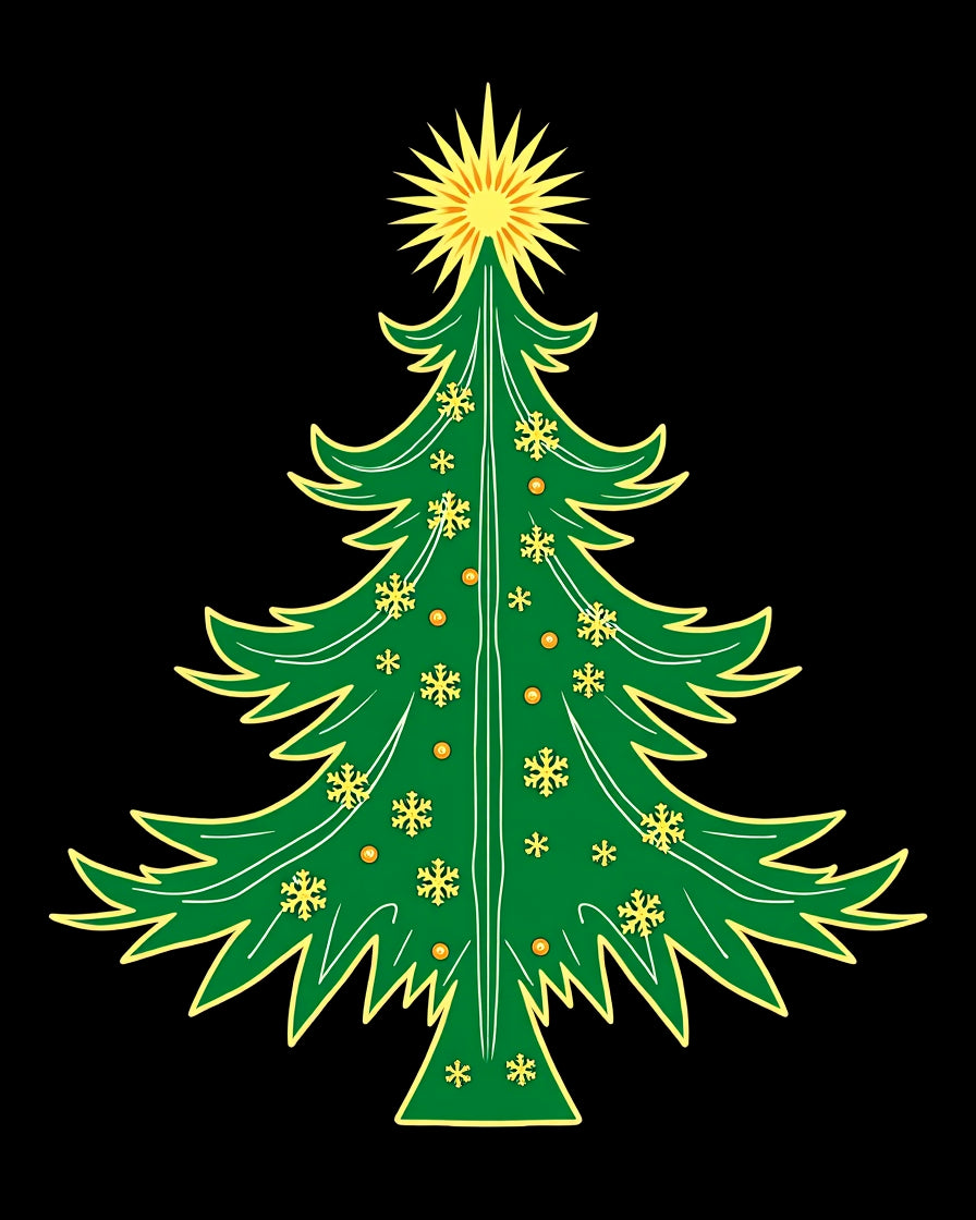 Bright Green Snowflake Christmas Tree Rug