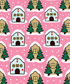 Whimsical Holiday Village Snow Scene Rug