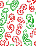 Red Green Swirl Scroll Abstract Rug