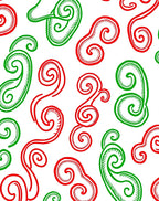 Red Green Swirl Scroll Abstract Rug