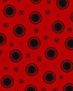 Crimson Sunburst Floral Scatter Rug