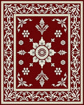 Classic Crimson Floral Garden Rug