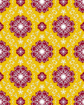 Crimson Floral Medallion Yellow Rug