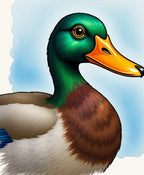 Vibrant Green Mallard Duck Portrait Rug