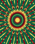 Radiant Crimson Gold Starburst Rug