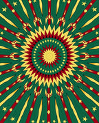 Radiant Crimson Gold Starburst Rug