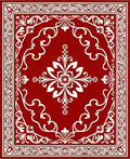Crimson Cream Flourish Medallion Rug