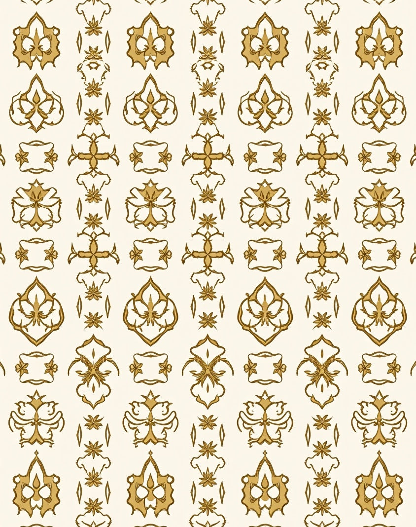 Golden Vintage Floral Medallion Rug