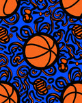 Vibrant Orange Basketball Swirls Rug